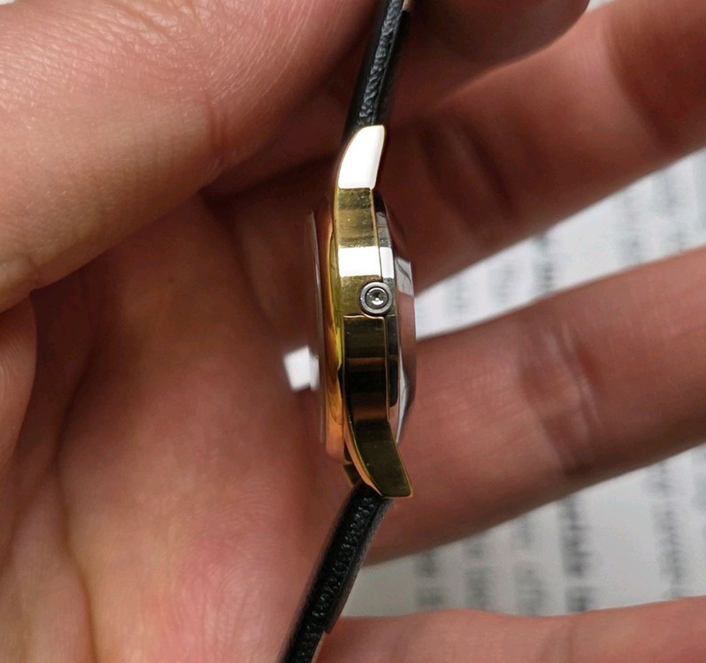 빈티지 오메가 드빌 올금장 샴골판 슬림쿼츠 여성용--7