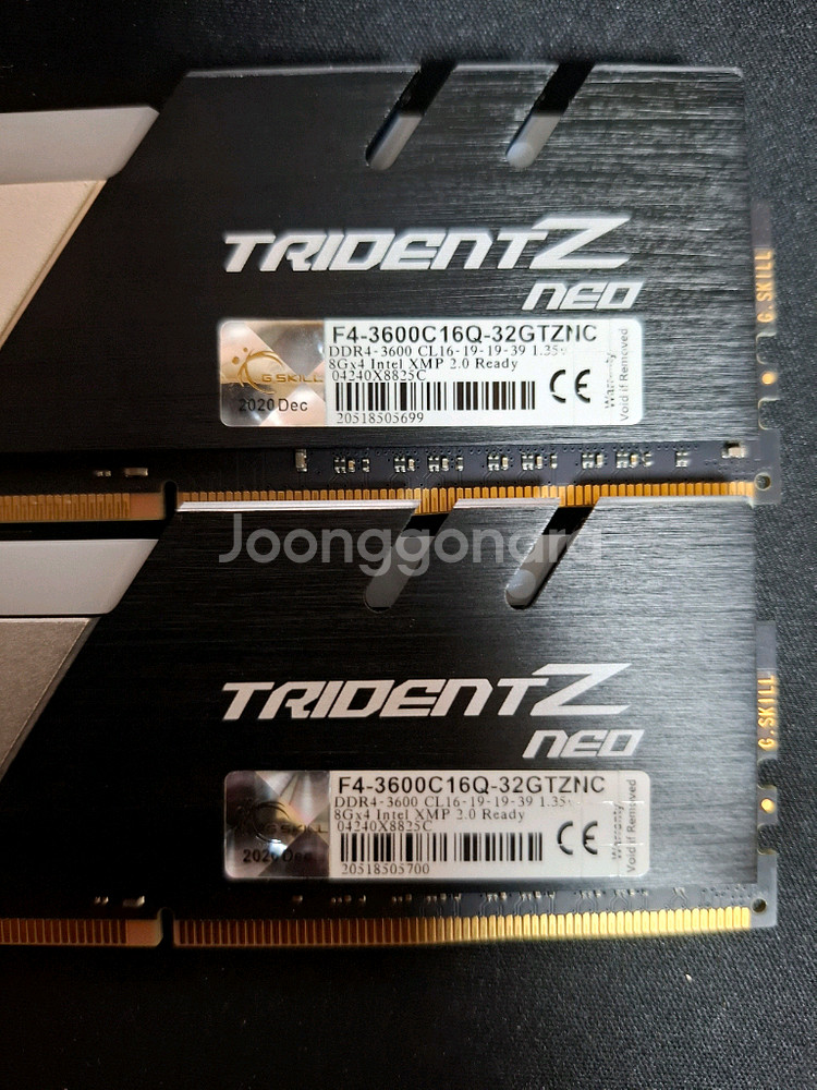 램 지스킬 DDR4 3600 16GB(8GB 2개)--2