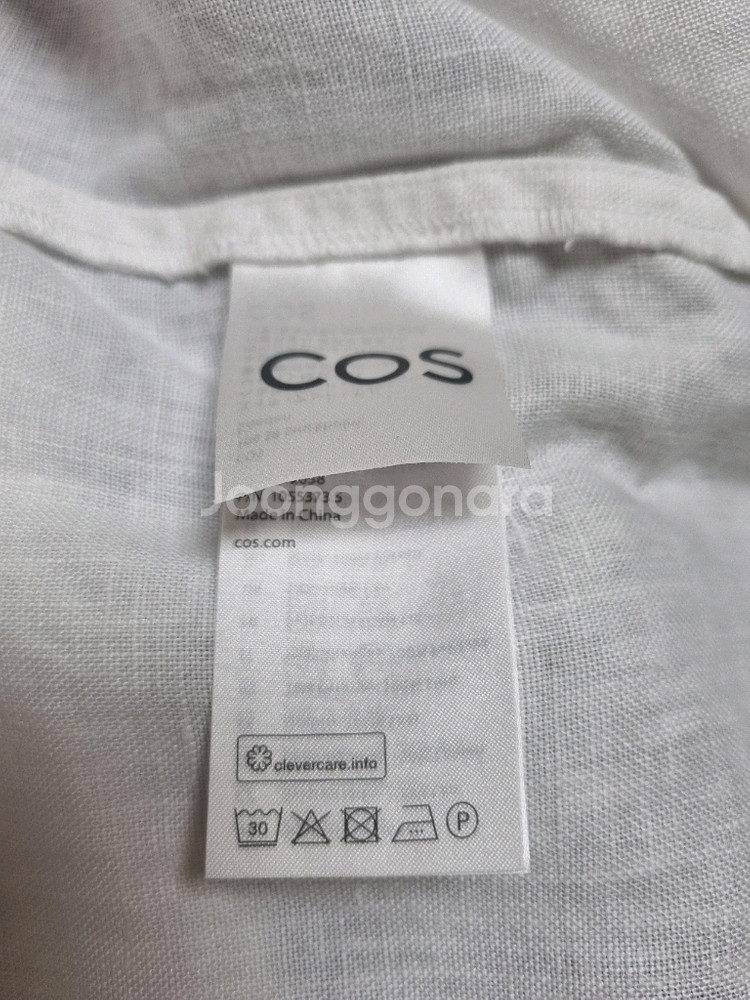 COS 화이트 린넨100% 셔츠 원피스--6