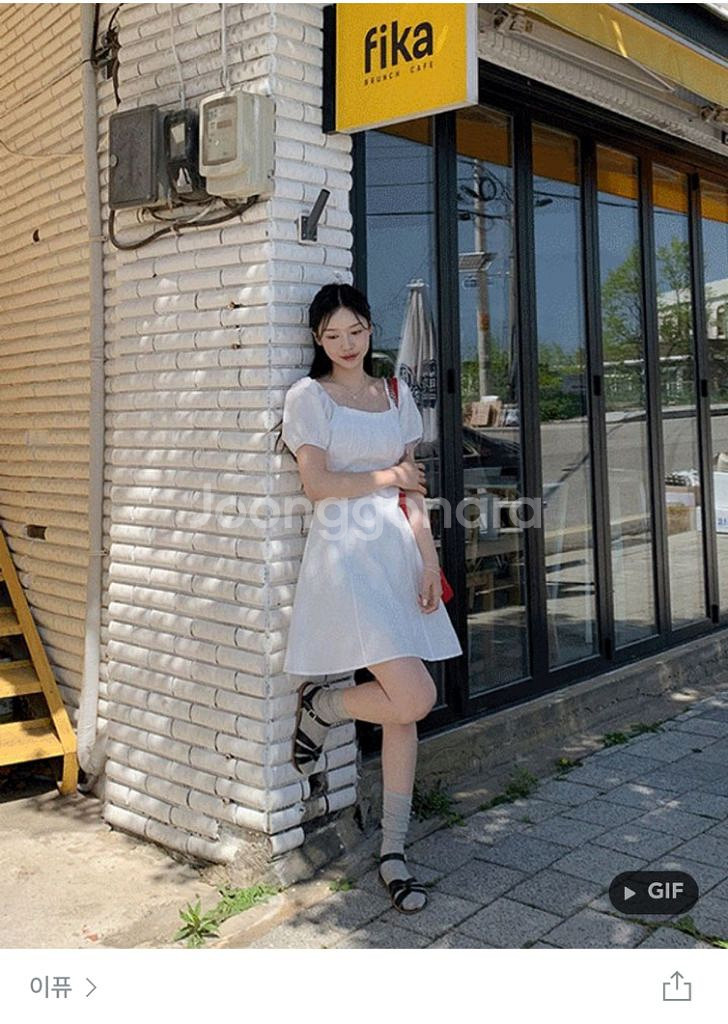 이퓨 아일리 스퀘어넥 온 오프숄더미니원피스--0