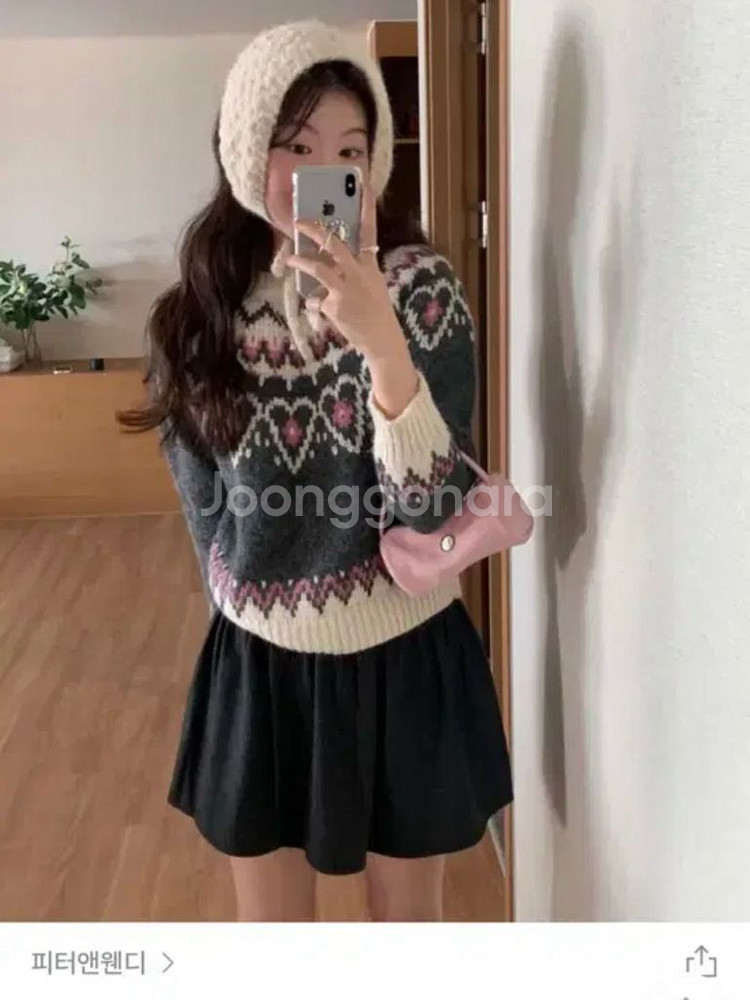 피터앤웬디 러브빔 자가드 니트 차콜--0