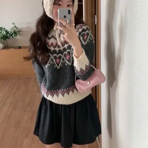 피터앤웬디 러브빔 자가드 니트 차콜