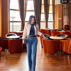 하이라이즈 와이드 데님 S사이즈 롱버전 연청 새상품