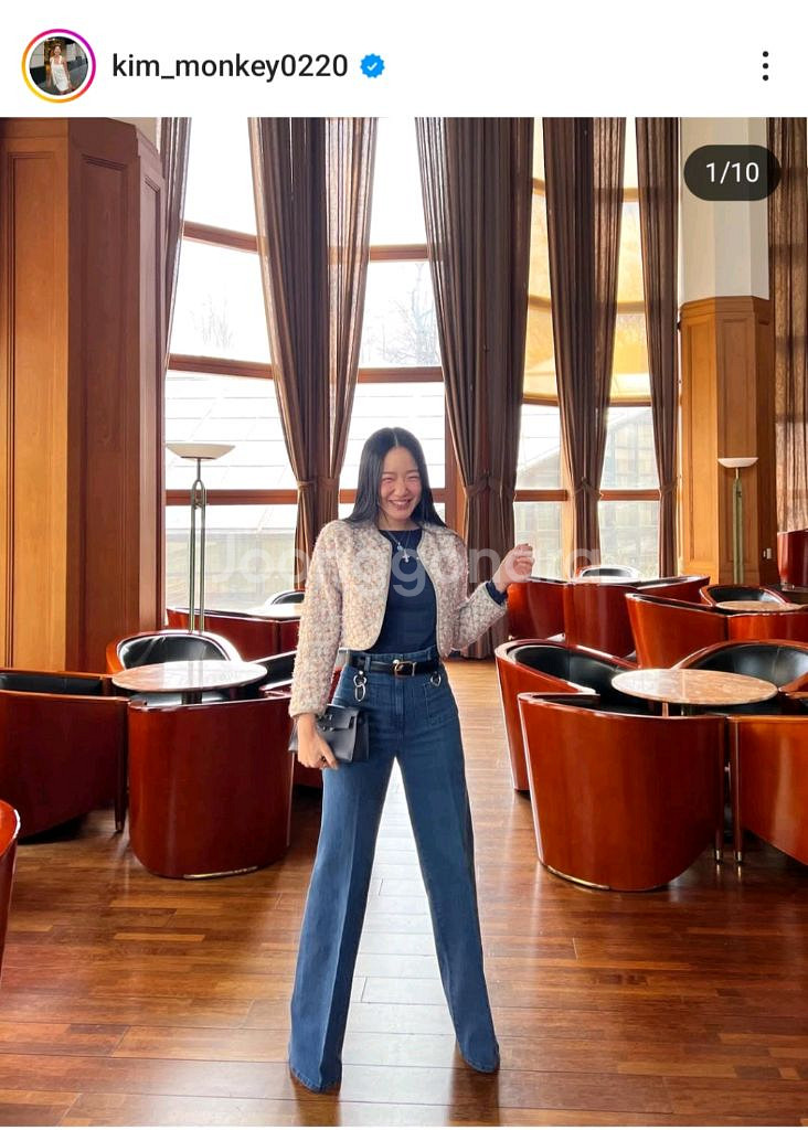 하이라이즈 와이드 데님 S사이즈 롱버전 연청 새상품--10