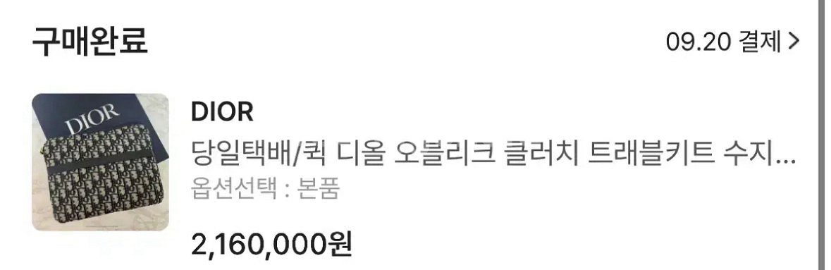 디올 트래블 미니파우치 카드지갑--5