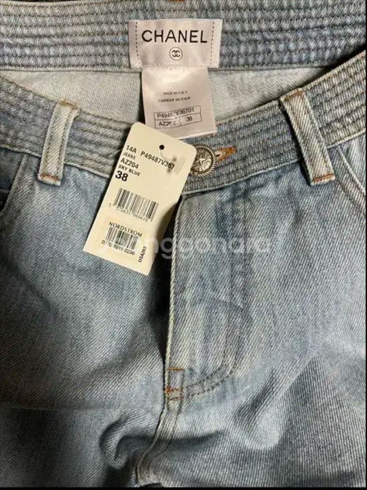 Chanel 샤넬 옆슬릿 청바지 새상품--2