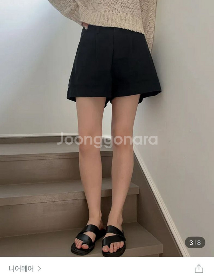 니어웨어 언유즈얼리 나인 코튼 하프팬츠 반바지--1