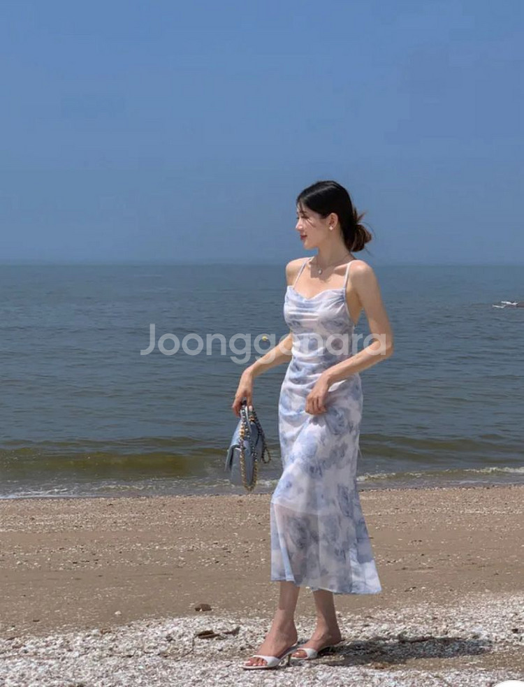 하이클래식 아쿠아 드레이프넥 원피스--0