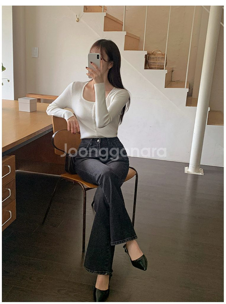 어나더트위 베니비 골지 스퀘어 니트 아이보리--0