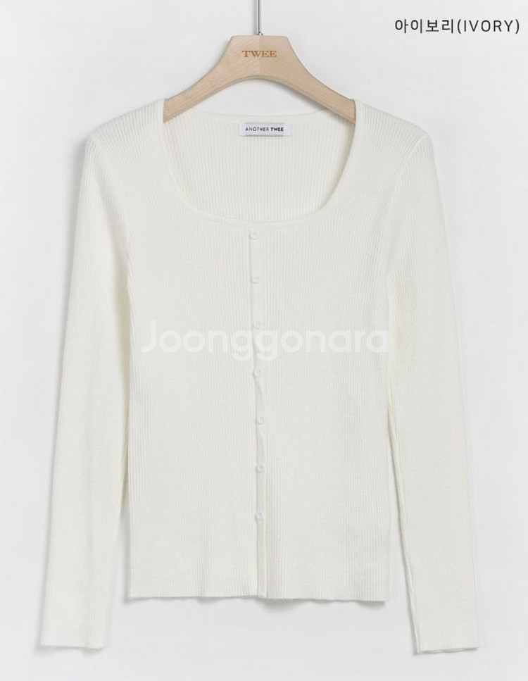 어나더트위 베니비 골지 스퀘어 니트 아이보리--3