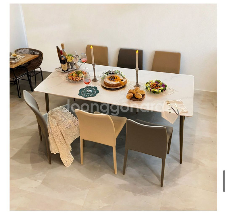 포세린 세라믹 6인용식탁세트--0