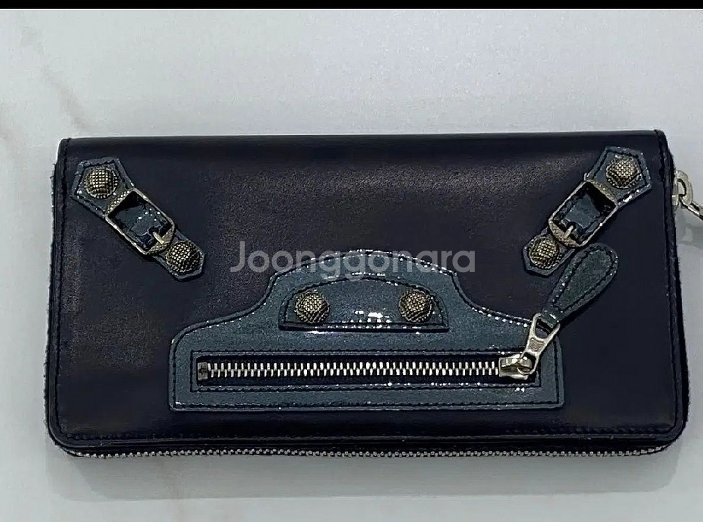 [Balenciaga]발렌시아가 메탈 레더 장지갑 급처--0