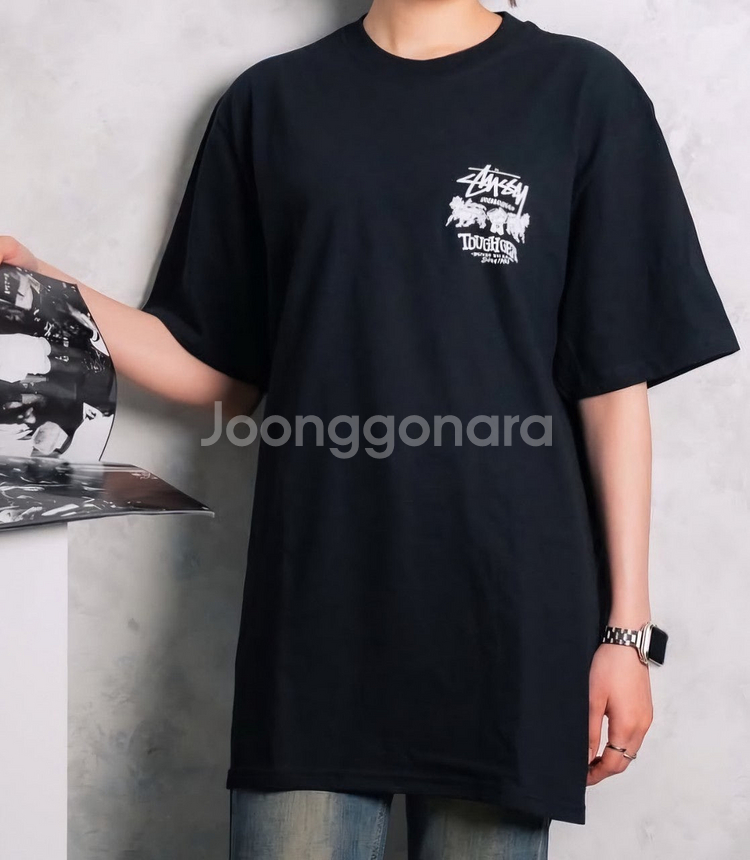 STUSSY (사자)스투시 터프기어인더내셔널 반팔티 블--4