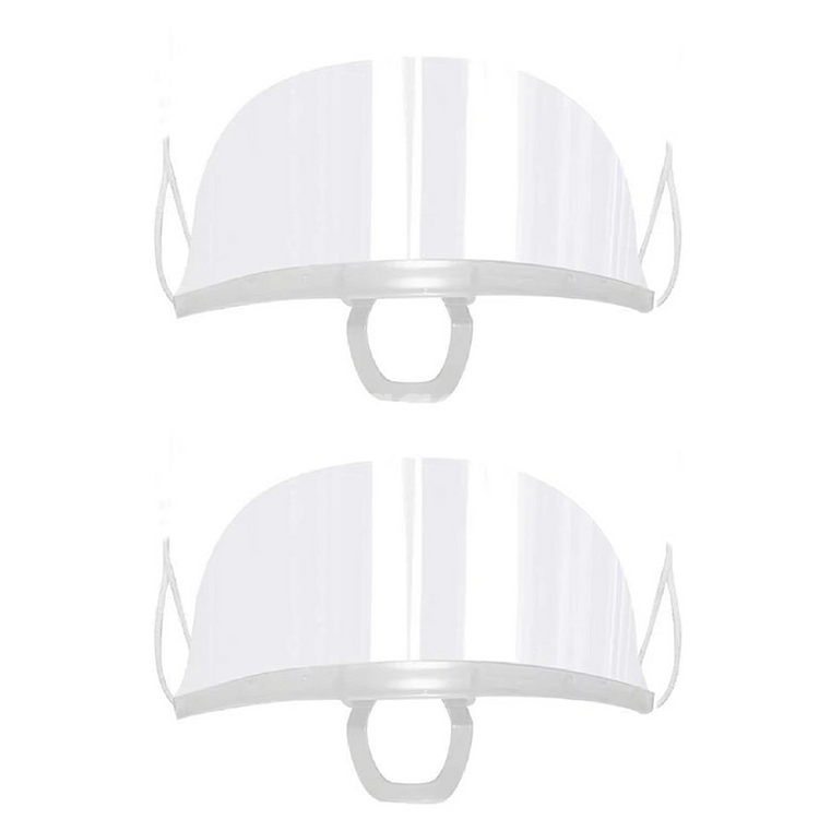 새 2개 1회용 투명 마스크 주방 침 방지 위생 급식--0