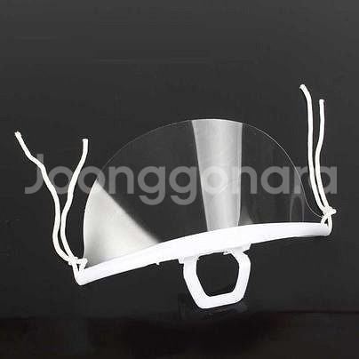 새 2개 1회용 투명 마스크 주방 침 방지 위생 급식--4