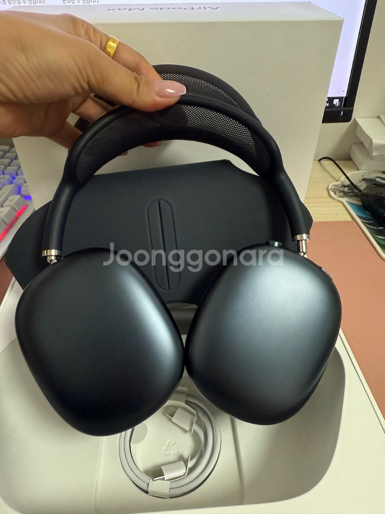 S급 에어팟 맥스2 미드나이트 풀박스--0