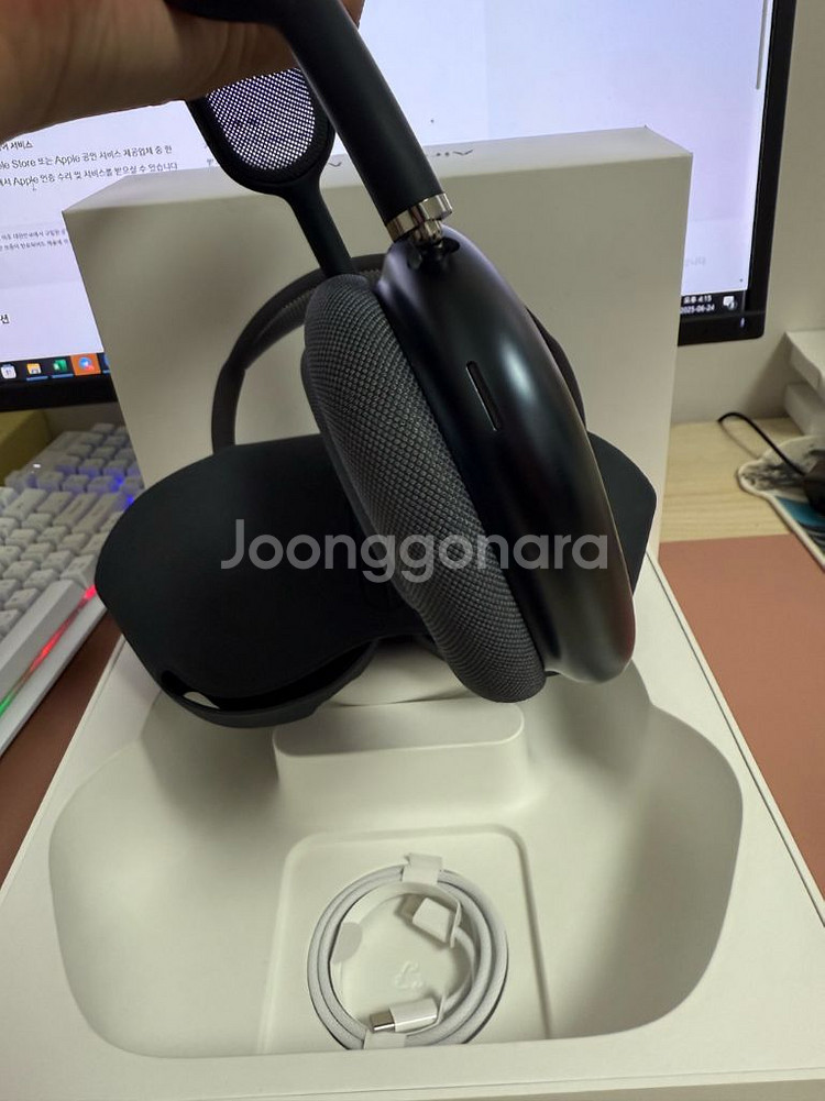 S급 에어팟 맥스2 미드나이트 풀박스--3