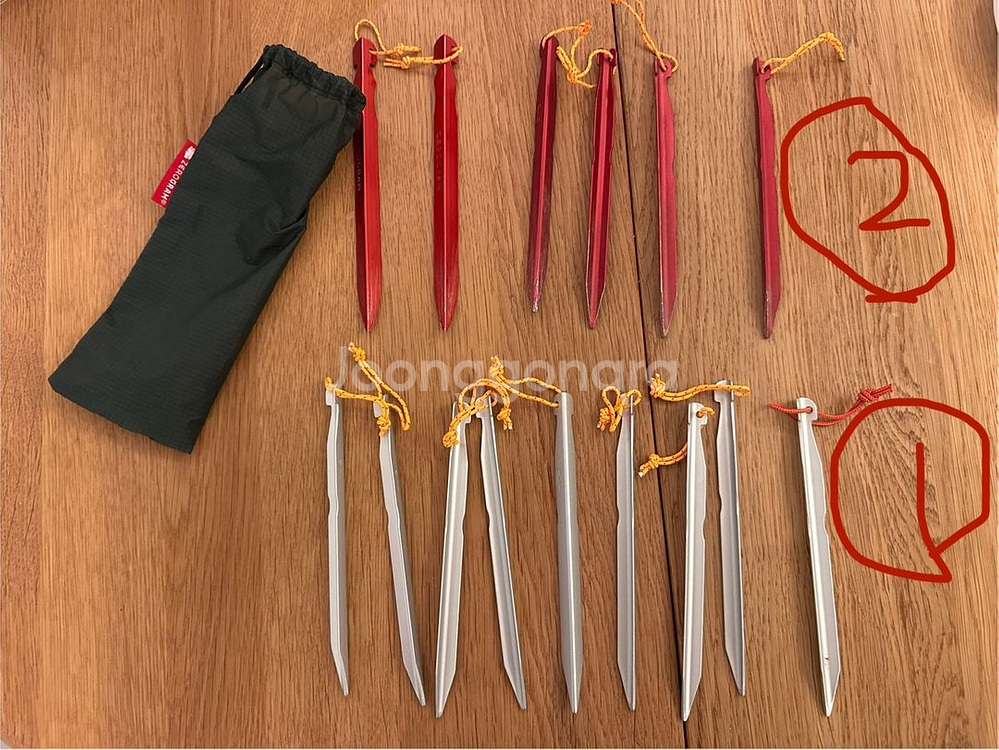 [ 미사용 새제품] DAC 및 제로그램 텐트 펙 팩--0