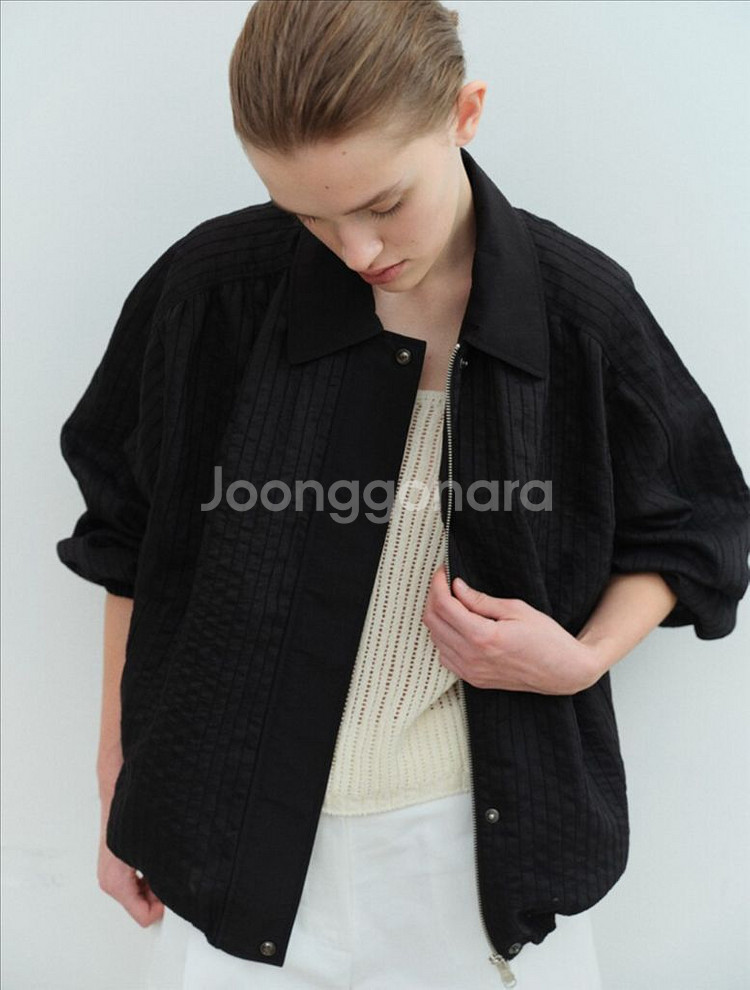 모한 STRIPE COLLAR BOMBER--2