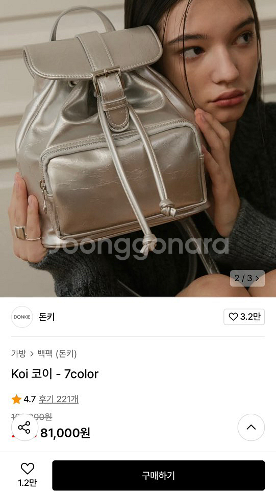 돈키 코이 실버 백팩--1