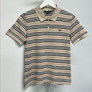 버버리 로고 스트라이프 카라티