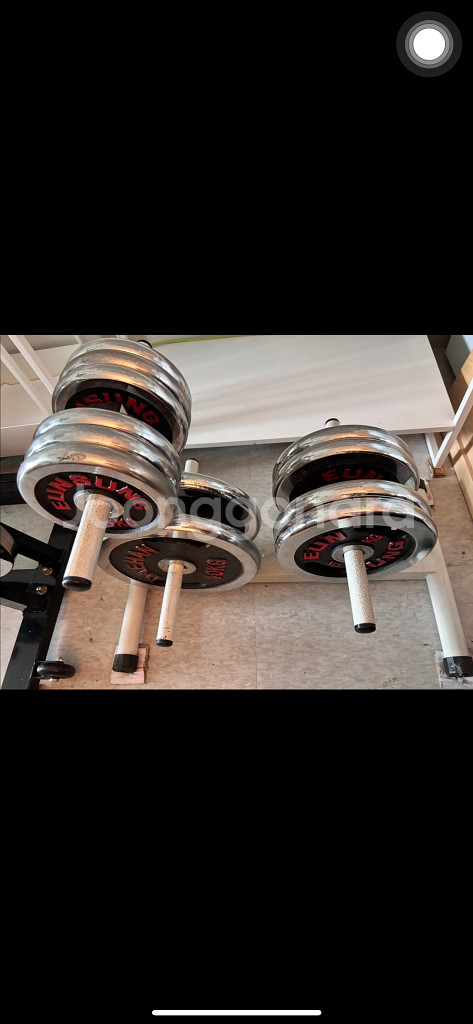 바벨. 역기. 크롬 중량원판 및 거치대. 홈트.헬스.--0