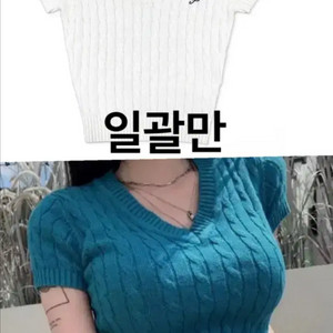페일제이드 케이블 니트 반소매 일괄 미세키서울