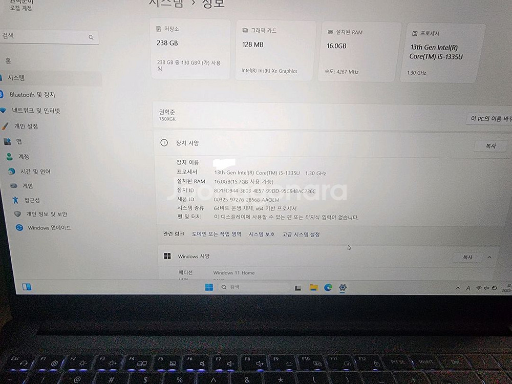 갤럭시 북4 NT750XGR i5 13세대 ram 16--1