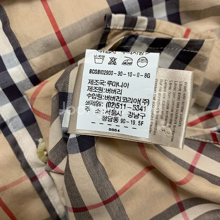 버버리(BURBERRY) 키즈 노바체크 긴팔 셔츠 3y--5