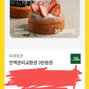 뚜레쥬르 3만원 기프티콘