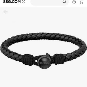 BOSS 가죽 팔찌 M 블랙 새상품 (정품)