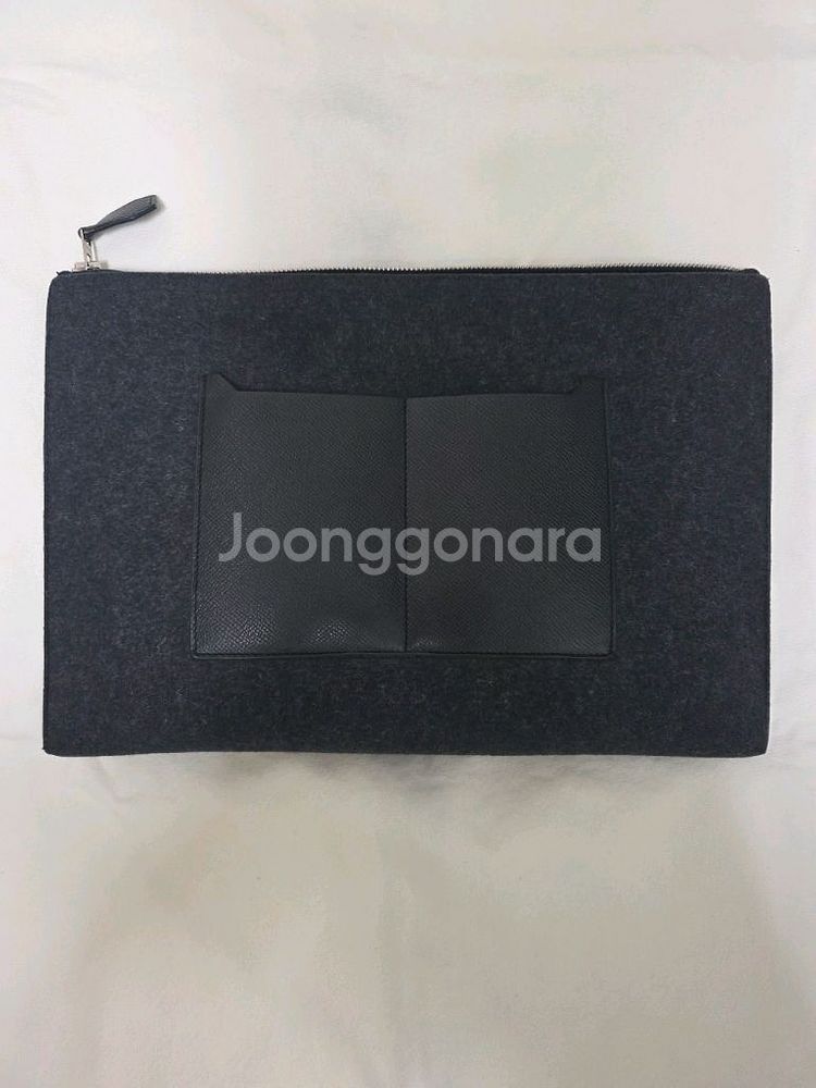 에르메스 캐시미어 가죽패치 클러치 정품--1