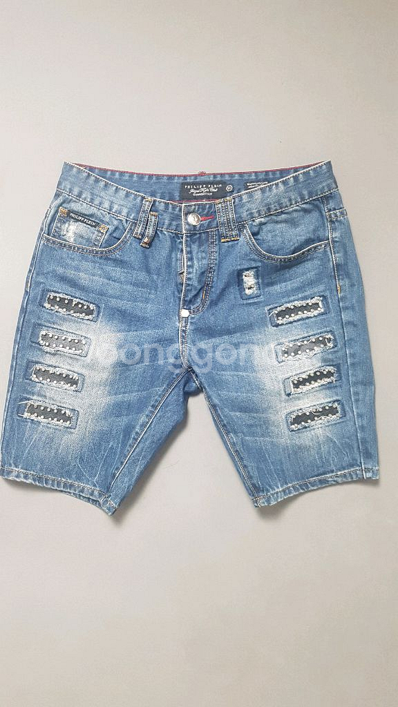 [31] 필립플레인 스터즈 덧댐 데님 쇼츠 반바지--0