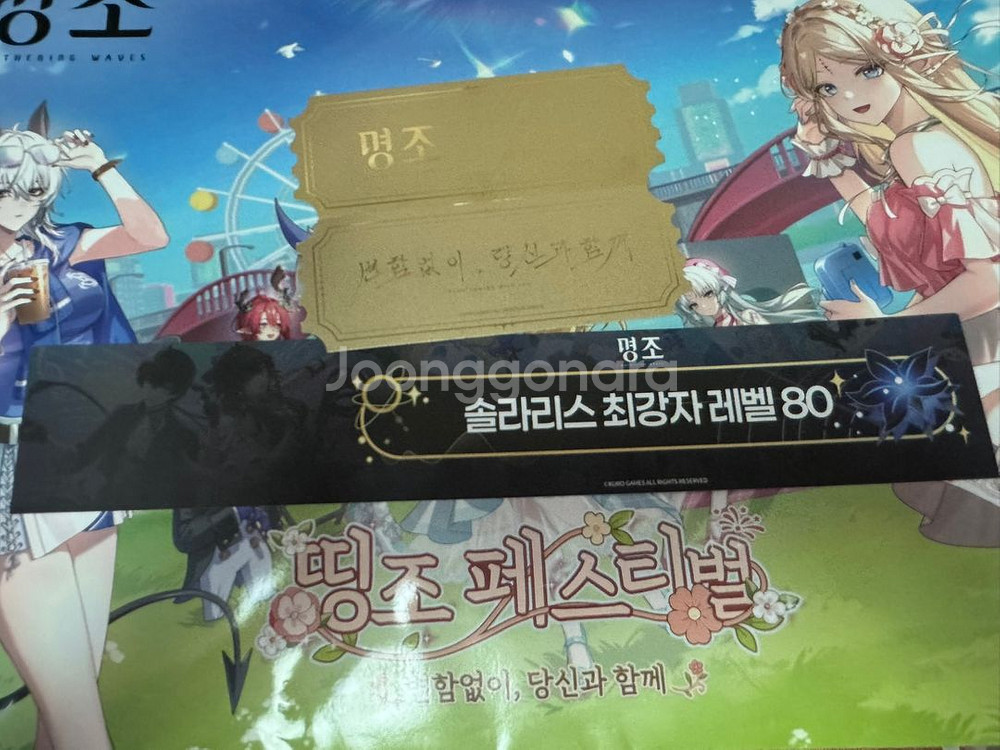 명조 띵조 페스티벌 1주년 골든 티켓, 80레벨 완장--0