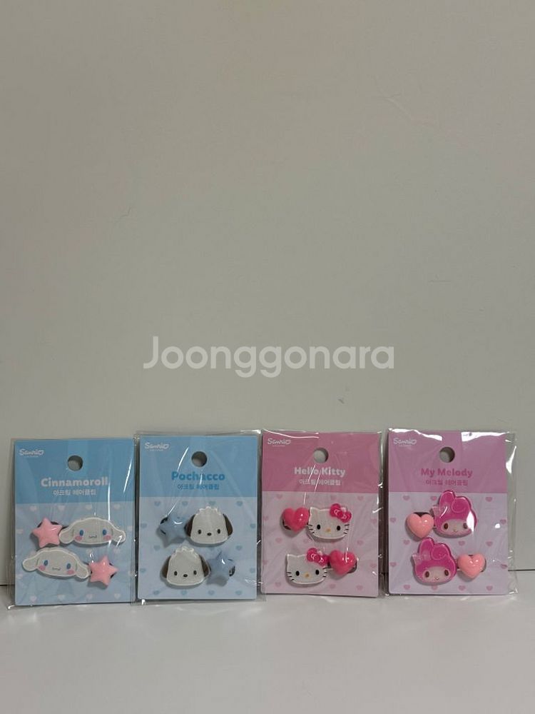 산리오 아크릴 헤어클립 (정품 새상품)--1