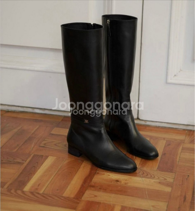 새상품 유메르 엠마롱부츠 블랙 3cm 245mm--1