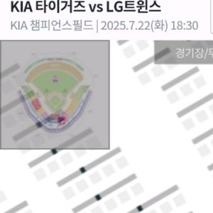 기아타이거즈 7/22 테이블석 1석 정가양도