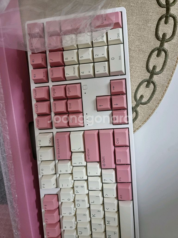 미사용새상품) 앱코 무접점 키보드 KN10C 핑크키보드--3