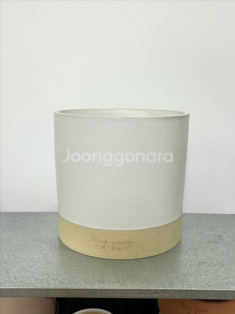 (두갸르송 화분 토분) 흰유약 실린더 21 새상품--1