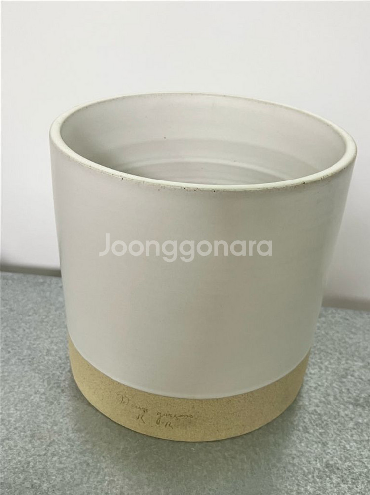 (두갸르송 화분 토분) 흰유약 실린더 21 새상품--2