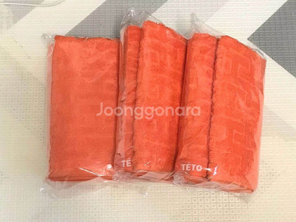 TETO 오렌지 수피마 수건 3매 택배포함--0