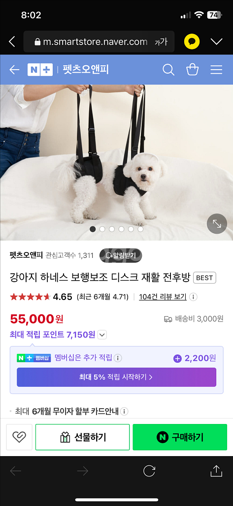 반려동물 하네스 재활기(2개)--2