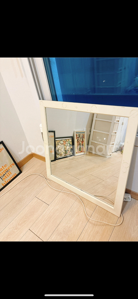 화이트 사각 프레임 거울 판매 78cm--0