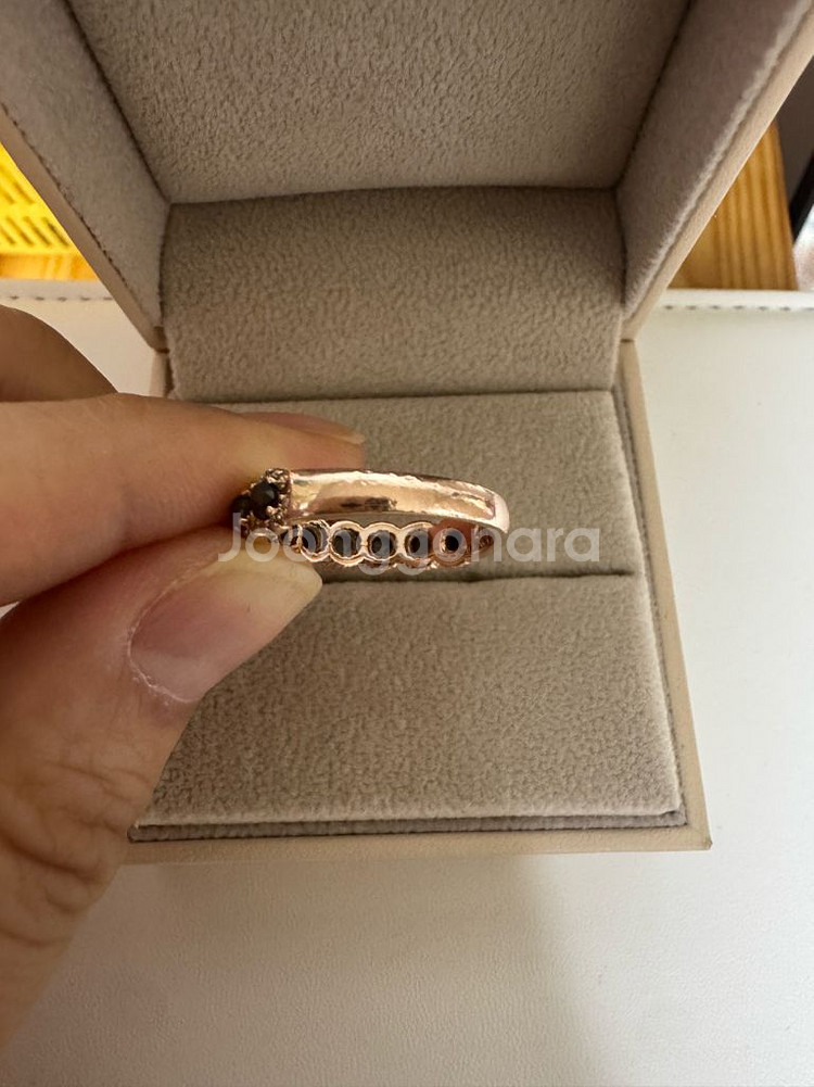 천연다이아 금 반지 블랙다이아 14K 로즈골드--3