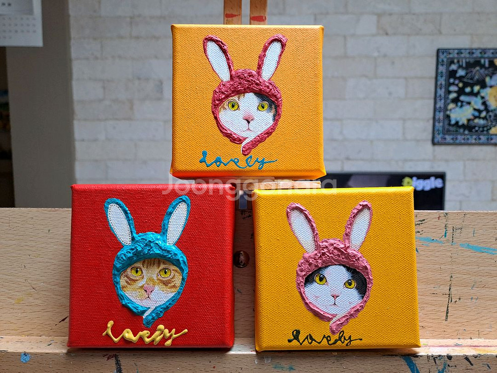 개당가격입니다 고양이 아크릴 그림액자입니다--2