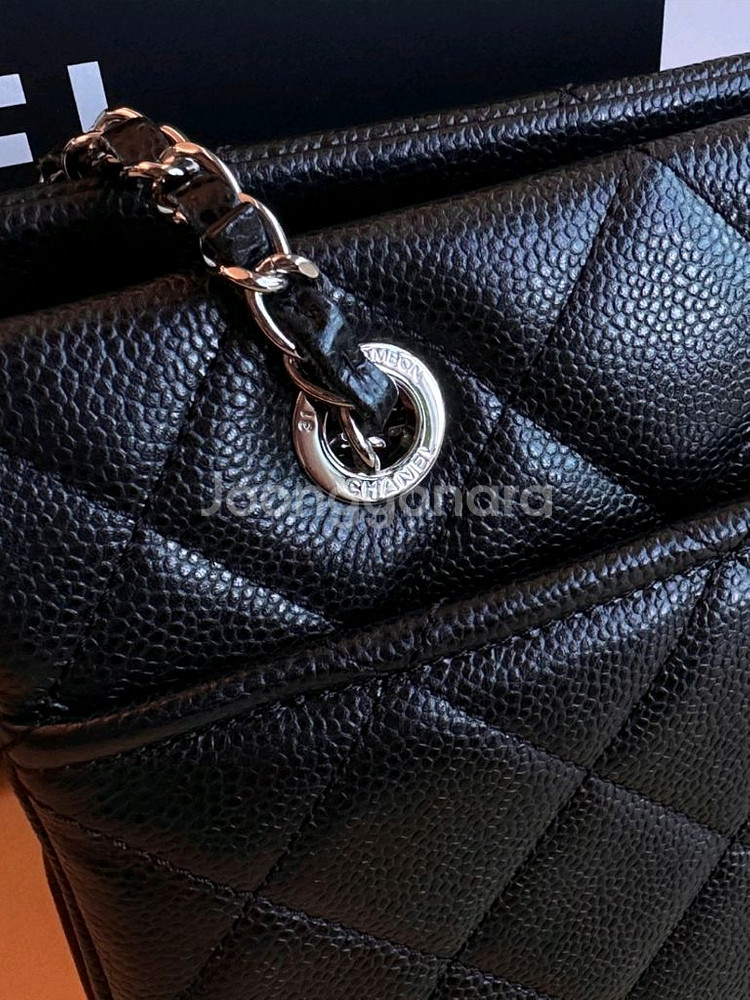 샤넬캐비어 그랜드샤핑 토트백(GST)블랙금장/19번대--3