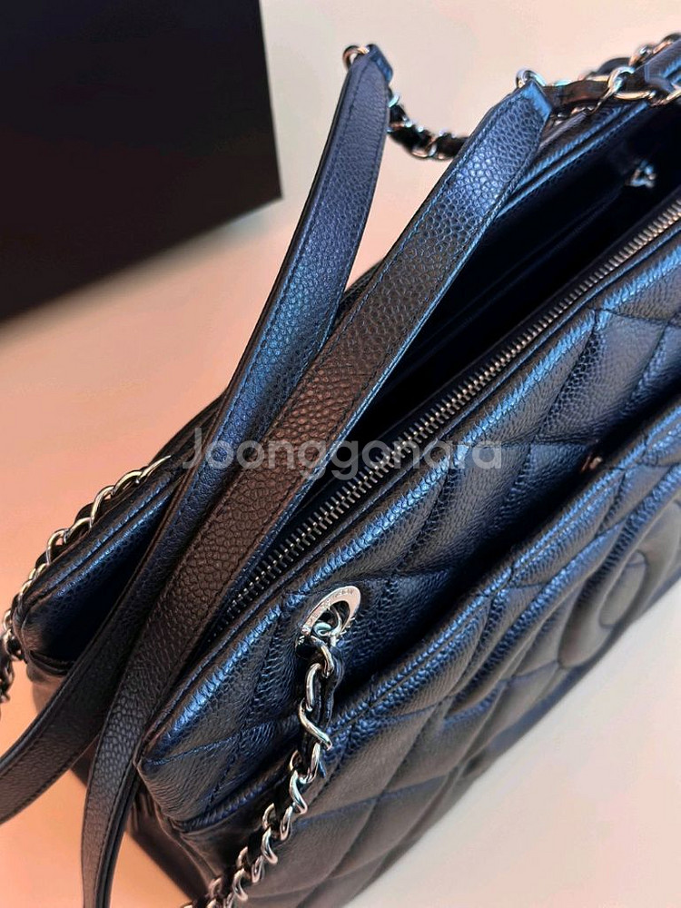 샤넬캐비어 그랜드샤핑 토트백(GST)블랙금장/19번대--9