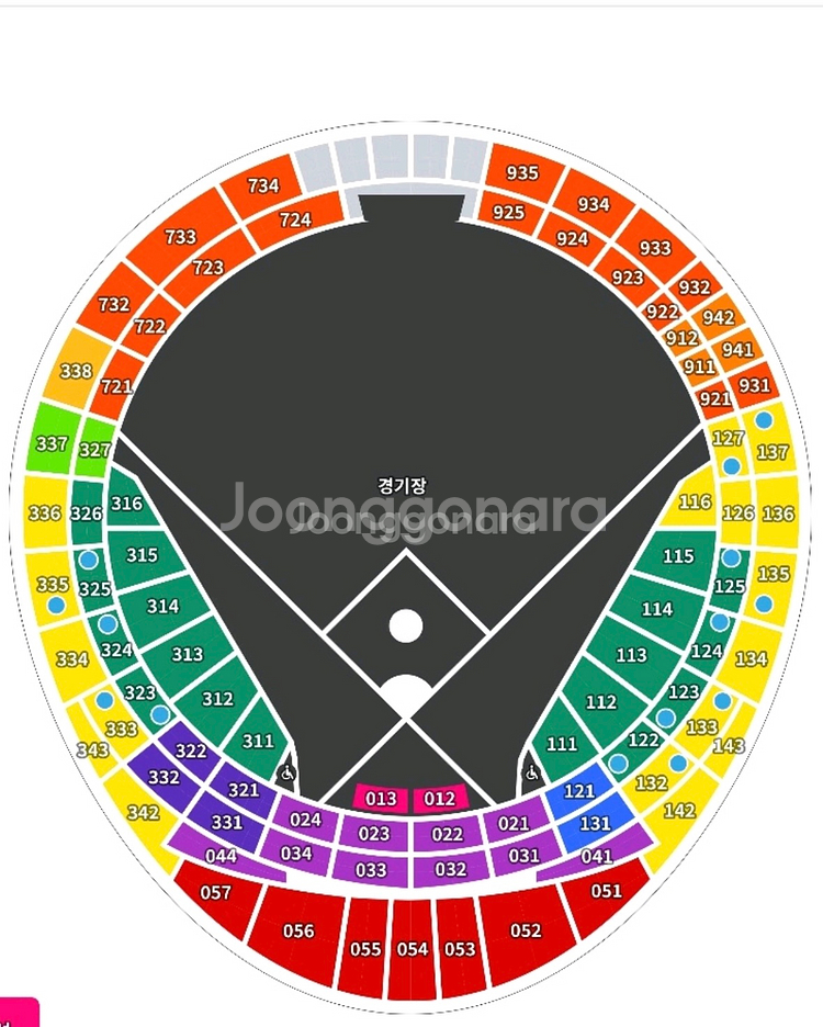 7/25 기아 vs 롯데 3루 내야필드 2연석--0