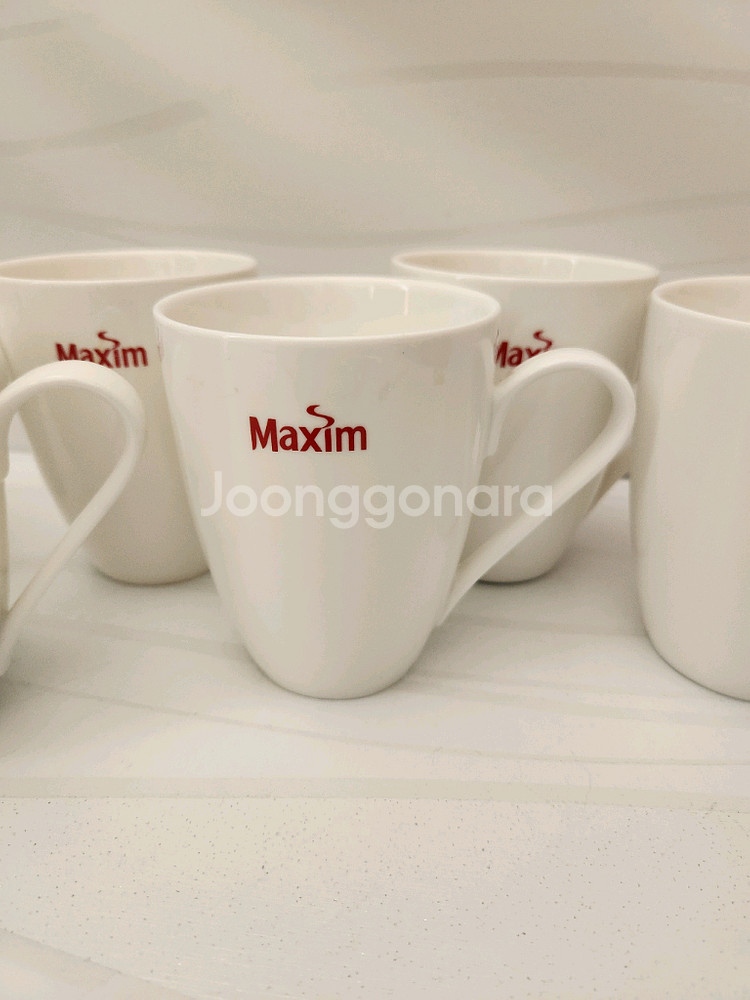 맥심 머그잔 6개--2