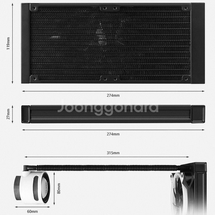 Antec 2열 일체형 수냉쿨러(새상품)--7